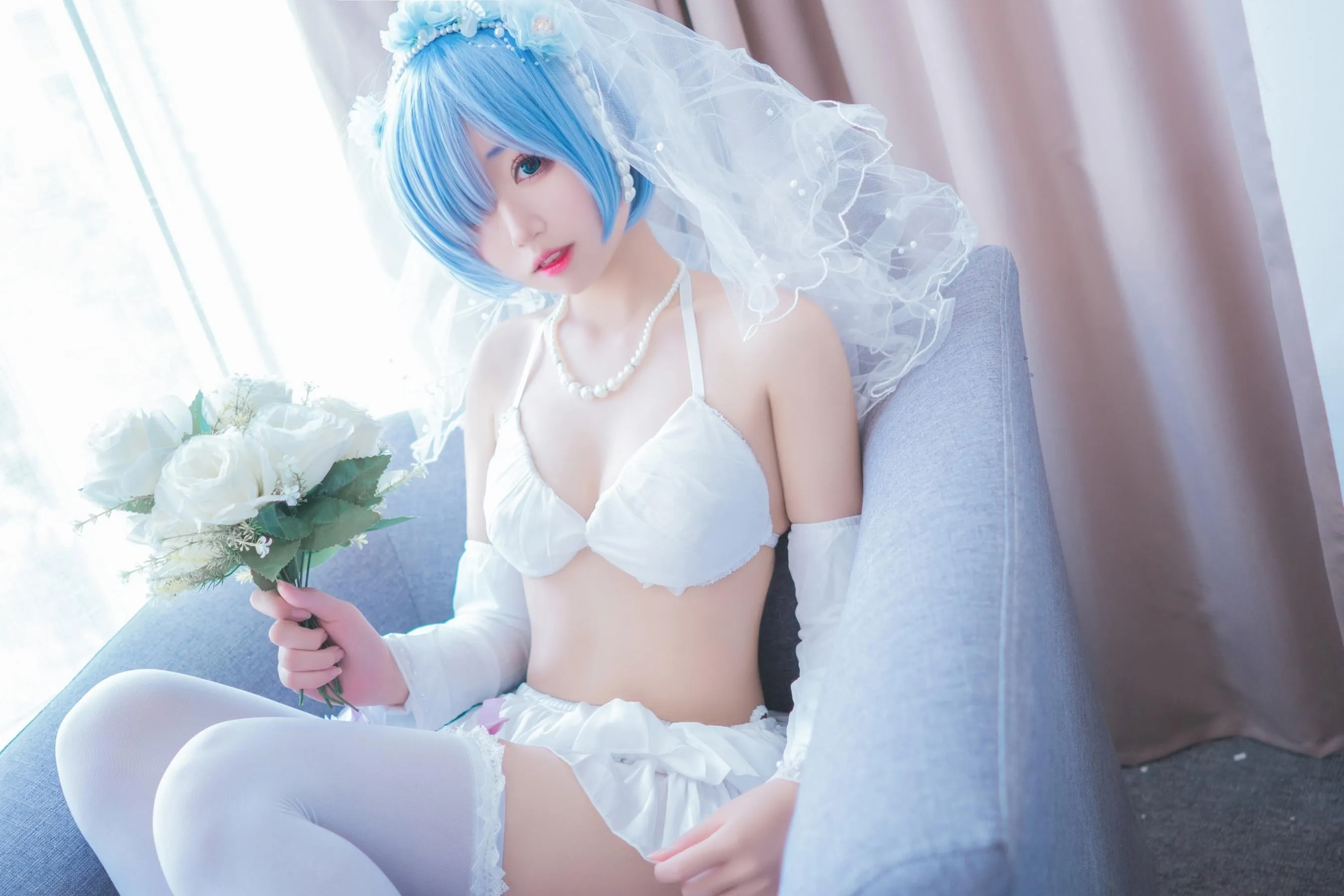 猫君君_MaoJun – NO.22 蕾姆内衣花嫁 [41P]插图5
